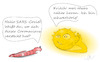 Cartoon: Ansteckungsgefahr (small) by Jochen N tagged corona,virus,covid19,gesundheit,krank,pandemie,ansteckung,infekt,versteck,hysterie,ohr,schwerhörig,wurm,kriechen