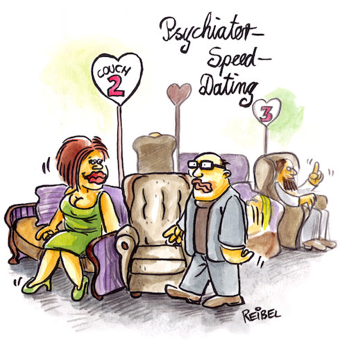 Cartoon: Couchgeflüster (medium) by REIBEL tagged psychiater,psychologe,freud,psychoanalyse,speed,dating,couch,date,match,partner,börse,portal,psychiater,psychologe,freud,psychoanalyse,speed,dating,couch,date,match,partner,börse,portal