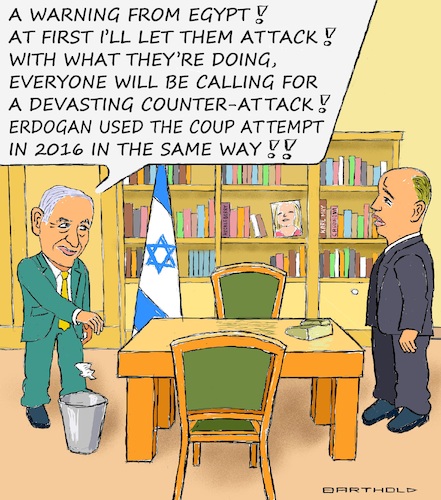 Cartoon: Cynical Calculus (medium) by Barthold tagged attack,hamas,israel,october,07,2023,rockets,assaults,massacre,slaughter,military,post,villages,kibbutz,music,festival,hostage,taking,abduction,reproach,benjamin,netanyahu,ignoring,warnings,secret,service,egypt,purpose,legitimation,counter,comparison,coup,attempt,turkey,türkiye,2016,office,prime,minister,tzachi,hanegbi,cartoon,caricature,barthold,attack,hamas,israel,october,07,2023,rockets,assaults,massacre,slaughter,military,post,villages,kibbutz,music,festival,hostage,taking,abduction,reproach,benjamin,netanyahu,ignoring,warnings,secret,service,egypt,purpose,legitimation,counter,comparison,coup,attempt,turkey,türkiye,2016,office,prime,minister,tzachi,hanegbi,cartoon,caricature,barthold