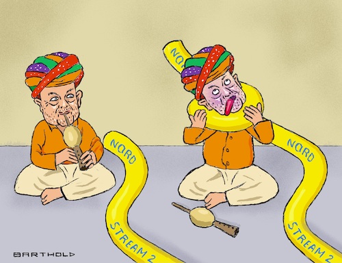 Cartoon: Der Schlangenbeschwörer (medium) by Barthold tagged wolfgang,kubicki,fdp,befürwortung,öffnung,nordstream,zwei,schlangenbeschwörer,schlange,attackiert,würgt,cartoon,karikatur,barthold,wolfgang,kubicki,fdp,befürwortung,öffnung,nordstream,zwei,schlangenbeschwörer,schlange,attackiert,würgt,cartoon,karikatur,barthold