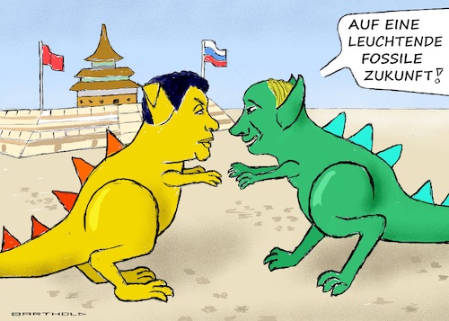 Cartoon: Treffen Xi - Putin (medium) by Barthold tagged treffen,putin,xi,jinping,peking,mai,2026,vereinbarung,zusammenarbeit,fossile,energie,erdöl,erdgas,rückwärtsgewandheit,rückschrittlichkeit,dinosaurier,himmelstempel,cartoon,karikatur,barthold,treffen,putin,xi,jinping,peking,mai,2026,vereinbarung,zusammenarbeit,fossile,energie,erdöl,erdgas,rückwärtsgewandheit,rückschrittlichkeit,dinosaurier,himmelstempel,cartoon,karikatur,barthold