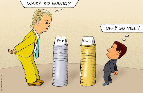 Wilders u. Jetten hab. je 26 S. (medium) Cartoon: Wilders u. Jetten hab. je 26 S. (medium) by Barthold tagged parlamentswahl,niederlande,oktober,2025,pvv,geert,wilders,d66,rob,jetten,sechsundzwanzig,sitze,cartoon,karikatur,barthold,parlamentswahl,niederlande,oktober,2025,pvv,geert,wilders,d66,rob,jetten,sechsundzwanzig,sitze,cartoon,karikatur,barthold