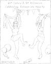 Cartoon: Majority Age Party (small) by Barthold tagged 2018,21th,century,3rd,millennium,majority,age,girls,cheering,jumping,dancing,champagne,new,years,eve