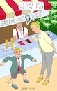 Cartoon: Quarrel at the Ice Cream Stand (small) by Barthold tagged donald,trump,president,united,states,bid,buy,greenland,mette,frederiksen,prime,minister,denmark,ice,cream,stand,naughty,boy,fart,furor,cancellation,visit