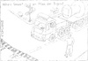 Cartoon: Siemens Turbinen Dilemma (small) by Barthold tagged siemens,gasturbinen,taman,krim,joe,kaeser,joekaeser,russlandsanktionen,russland,sanktionen,lkw,lastkraftwagen,putin,höhere,gewalt,pfad,der,tugend