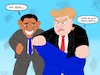 Cartoon: Obama_Trump_Dick (small) by Tacasso tagged donald trump barak hüseyin obama america politics usa president