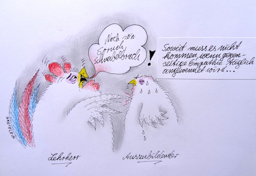 Cartoon: lehrjahre (medium) by katzen-gretelein tagged beruf,zwischenmenschliches