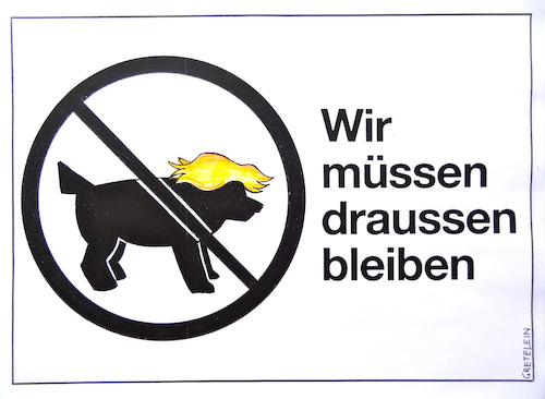 Cartoon: wir müssen draussen bleiben (medium) by katzen-gretelein tagged tiere,politik