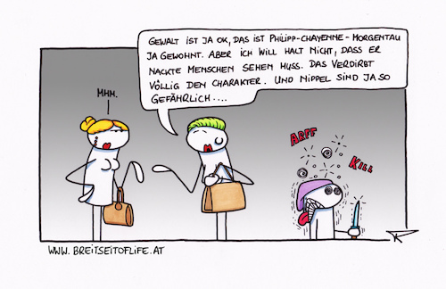 Cartoon: Besorgte Mütter (medium) by tomdoodle tagged gewalt,violence,nudity,parenting