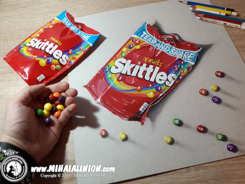 Cartoon: Drawing Skittles - 3D Art (medium) by Art by Mihai Alin Ion tagged drawing,painting,illustration,3dart,realistic,skittles,mihaialinion,productdesign
