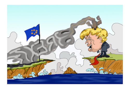 Cartoon: Boris Johnson (medium) by vasilis dagres tagged great,britain,brexit,eyropean,union