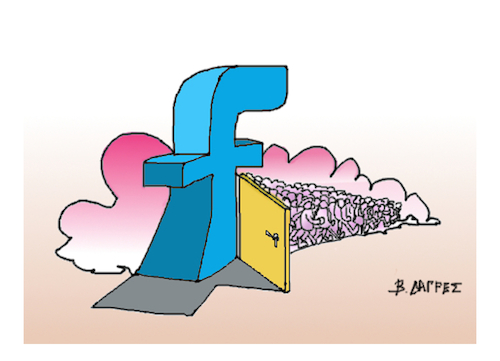 Cartoon: FACEBOOK (medium) by vasilis dagres tagged facebook