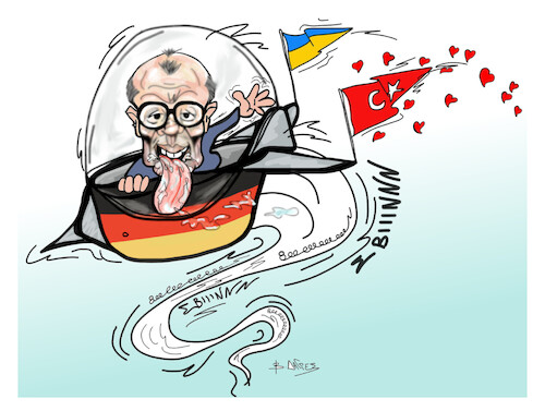 Cartoon: Friedrich Merz - Turkey (medium) by vasilis dagres tagged friedrich,merz,turkey