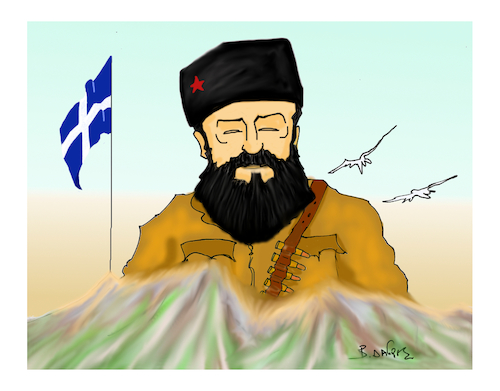 Cartoon: GREECE ARIS VELOYXIOTHS (medium) by vasilis dagres tagged greece