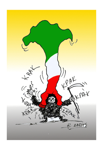 Cartoon: ITALIA CONID19 (medium) by vasilis dagres tagged italia,covid19,virus