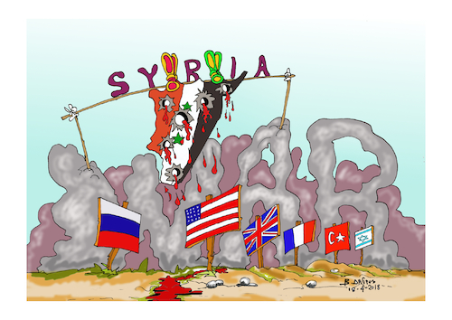 Cartoon: syria (medium) by vasilis dagres tagged syria,america,russia,england,france,turkey,israel