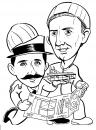 Cartoon: the Wright brothers (small) by mwhite64 tagged history,airplane,construction,caricature