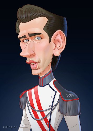 Cartoon: Sebastian Kurz Caricature (medium) by xidingart tagged caricature,sebastian,kurz,karikatur