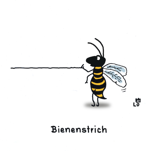 Cartoon: Biene (medium) by Lo Graf von Blickensdorf tagged kuchen,bienenstich,torte,biene,insekt,wortspiel,bienenstrich,strich,cartoon,lo,karikatur,honig,rettet,die,bienen,kuchen,bienenstich,torte,biene,insekt,wortspiel,bienenstrich,strich,cartoon,lo,karikatur,honig,rettet,die,bienen