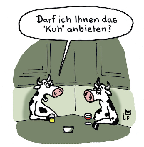 Cartoon: Date (medium) by Lo Graf von Blickensdorf tagged blind,date,tinder,kuh,kühe,liebe,kennenlernen,du,duzen,mann,frau,beziehung,tete,flirt,blind,date,tinder,kuh,kühe,liebe,kennenlernen,du,duzen,mann,frau,beziehung,tete,flirt