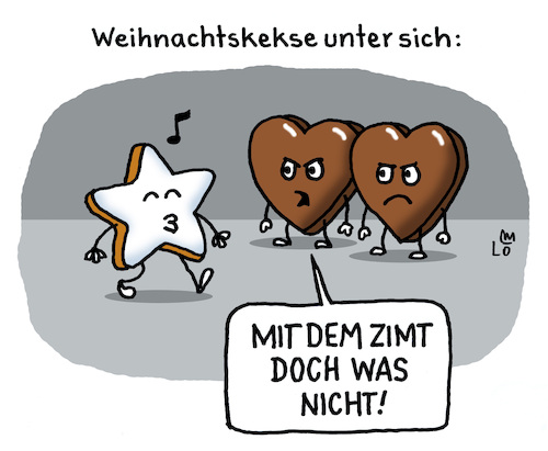 Cartoon: Der Zimtstern (medium) by Lo Graf von Blickensdorf tagged kekse,advent,gebäck,zimtstern,schokoherzen,karikatur,lo,graf,cartoon,mobbing,weihnachtszeit,weihnachtskekse,wortspiel,gute,laune,missgunst,kekse,advent,gebäck,zimtstern,schokoherzen,karikatur,lo,graf,cartoon,mobbing,weihnachtszeit,weihnachtskekse,wortspiel,gute,laune,missgunst