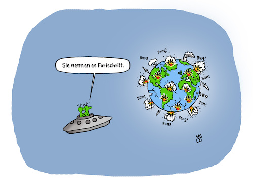 Cartoon: Fortschritt (medium) by Lo Graf von Blickensdorf tagged ufo,marsmännchen,öl,fortschritt,krieg,iran,russland,ukraine,ölstaaten,israel,peace,nowar,karikatur,lo,graf,cartoon,politik,trump,raketen,drohnen,panzer,aufrüstung,golfstaaten,bundeswehr,nahost,ufo,marsmännchen,öl,fortschritt,krieg,iran,russland,ukraine,ölstaaten,israel,peace,nowar,karikatur,lo,graf,cartoon,politik,trump,raketen,drohnen,panzer,aufrüstung,golfstaaten,bundeswehr,nahost