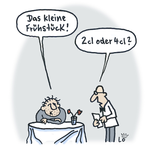 Cartoon: Frühstück (medium) by Lo Graf von Blickensdorf tagged kellner,brunch,ober,cafe,schnaps,spirituosen,trinker,alkohol,kellner,brunch,ober,cafe,schnaps,spirituosen,trinker,alkohol