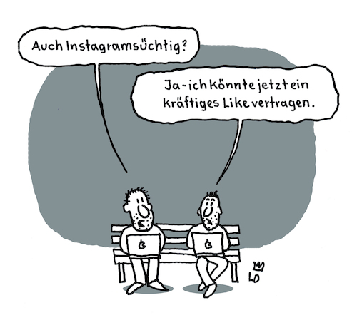 Cartoon: Instagramsüchtig (medium) by Lo Graf von Blickensdorf tagged soziale,medien,instagram,facebook,internet,sucht,süchtig,like,karikatur,lo,graf,cartoon,instagramsüchtig,abhängigkeit,droge,kontrollverlust,entzugserscheinung,soziale,medien,instagram,facebook,internet,sucht,süchtig,like,karikatur,lo,graf,cartoon,instagramsüchtig,abhängigkeit,droge,kontrollverlust,entzugserscheinung