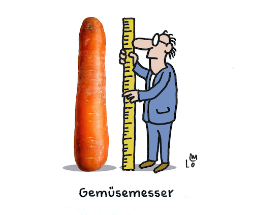 Cartoon: Küchenhelfer (medium) by Lo Graf von Blickensdorf tagged wortspiel,möhre,karotte,zollstock,karikatur,lo,graf,cartoon,küchenhelfer,messer,gemüsemesser,mann,wortwitz,wortspiel,möhre,karotte,zollstock,karikatur,lo,graf,cartoon,küchenhelfer,messer,gemüsemesser,mann,wortwitz