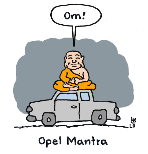 Cartoon: Mantra Mantra (medium) by Lo Graf von Blickensdorf tagged buddha,opel,manta,mantra,wortspiel,om,auto,meditation,til,schweiger,film,cartoon,karikatur,lo,buddha,opel,manta,mantra,wortspiel,om,auto,meditation,til,schweiger,film,cartoon,karikatur,lo