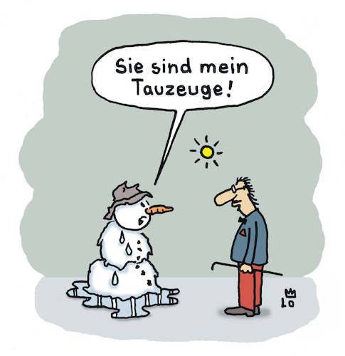 Cartoon: Tauwetter (medium) by Lo Graf von Blickensdorf tagged winter,schneemann,tauwetter,trauzeuge,mann,hitzewelle,wortspiel,karikatur,lo,cartoon,winter,schneemann,tauwetter,trauzeuge,mann,hitzewelle,wortspiel,karikatur,lo,cartoon