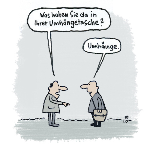 Cartoon: Umhängetasche (medium) by Lo Graf von Blickensdorf tagged umhängetasche,lifestyle,umhänge,treffen,umhängetasche,lifestyle,umhänge,treffen