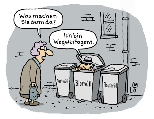 Cartoon: Wegwerfagent (medium) by Lo Graf von Blickensdorf tagged geheimdienst,russland,ukraine,krieg,wegwerfagent,spion,nachrichtendienst,karikatur,lo,graf,cartoon,bka,biomüll,mülltonnen,frau,oma,rentnerin,geheimdienst,russland,ukraine,krieg,wegwerfagent,spion,nachrichtendienst,karikatur,lo,graf,cartoon,bka,biomüll,mülltonnen,frau,oma,rentnerin