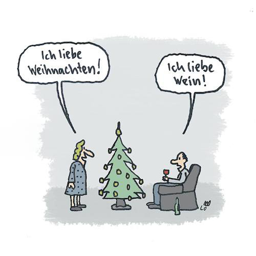 Cartoon: Weihnachten mit Wein (medium) by Lo Graf von Blickensdorf tagged wein,weihnachten,wein,weihnachten