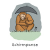 Cartoon: Affentheater (small) by Lo Graf von Blickensdorf tagged wortspiel,affe,schimpanse,schirm,regenschirm,umbrella,regen,zoo,karikatur,lo,cartoon