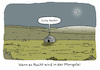 Cartoon: Am Abend... (small) by Lo Graf von Blickensdorf tagged mongolei,jurte,steppe,mongolen,wortspiel,karikatur,lo,graf,cartoon,witz,humor,zelt,camping,gute,nacht,mondnacht,schlafen,bett,müde