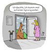 Cartoon: Besuch (small) by Lo Graf von Blickensdorf tagged känguruh,australien,überraschender,besuch,nachbarin,karikatur,lo,graf,cartoon,hautür,tier,frau,wortspiel,wohnungstür