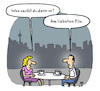 Cartoon: Erstes Date (small) by Lo Graf von Blickensdorf tagged date,dating,treffen,paar,missverständnis,tinder,mann,frau,pils,bier,seufzen,karikatur,lo,graf,cartoon,cafe,kaffee,bistro,späti