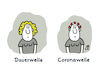 Cartoon: Frisuren (small) by Lo Graf von Blickensdorf tagged coronawelle,dauerwelle,corona,pandemie,friseur,frisör,mode,frau,haare,virus,karikatur,lo,cartoon,wortspiel
