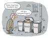 Cartoon: Wegwerfagent (small) by Lo Graf von Blickensdorf tagged geheimdienst,russland,ukraine,krieg,wegwerfagent,spion,nachrichtendienst,karikatur,lo,graf,cartoon,bka,biomüll,mülltonnen,frau,oma,rentnerin