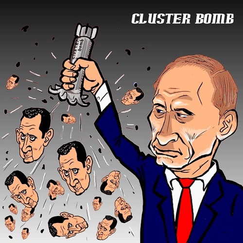 Cartoon: cluster bomb (medium) by takeshioekaki tagged cluster,bomb