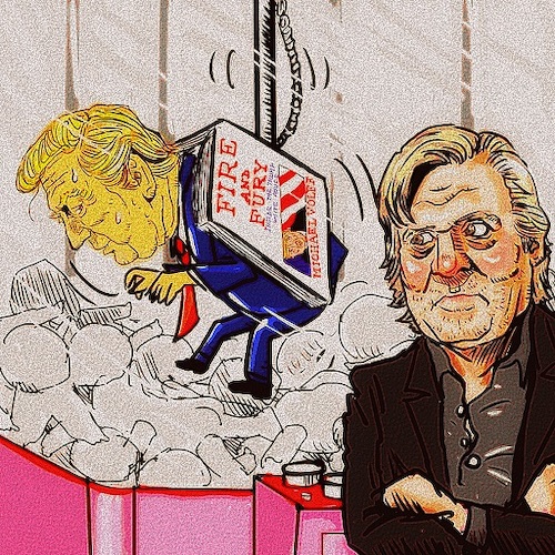 Cartoon: tell-all book (medium) by takeshioekaki tagged bannon