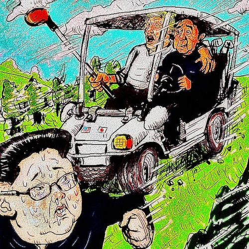 Cartoon: TrumpShinzo (medium) by takeshioekaki tagged trump