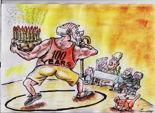 Cartoon: Anniversary (medium) by vadim siminoga tagged health,positive,sport,joy,energy,anniversary