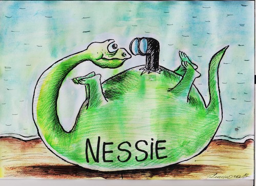 Cartoon: Loch Ness monster (medium) by vadim siminoga tagged animals,environment,mystification,sea,ocean