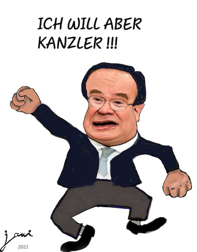 Cartoon: will ich aber... (medium) by jpn tagged kanzlerkandidat,laschet,söder,cdu,csu