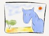 Cartoon: Blue Horse (small) by Schön tagged dream,horse,future