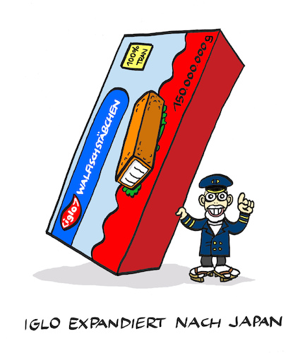 Cartoon: Ahab (medium) by Bregenwurst tagged japan,walfang,wal,fischstäbchen,tiefkühlkost
