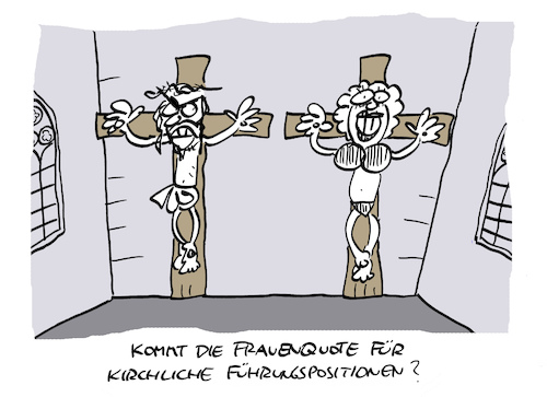 Cartoon: Christa (medium) by Bregenwurst tagged frauenquote,kirche,kruzifix,christus,jesus,blaspehmie