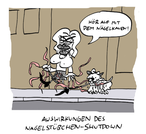 Cartoon: Coronagel (medium) by Bregenwurst tagged coronavirus,shutdown,lockdown,nagelstübchen,fingernägel